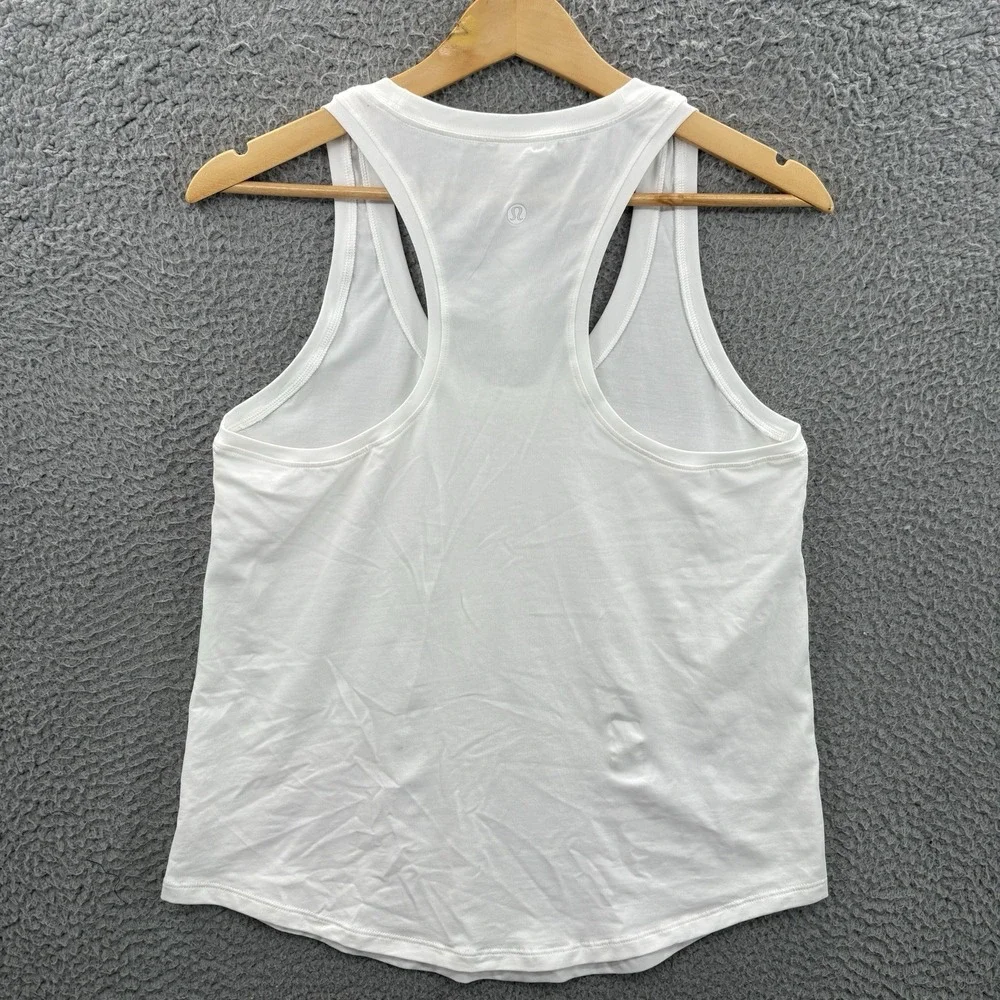 Lululemon Love Tank Top Women 10 White Pima Cotton Racerback Athletic Lot Of Two